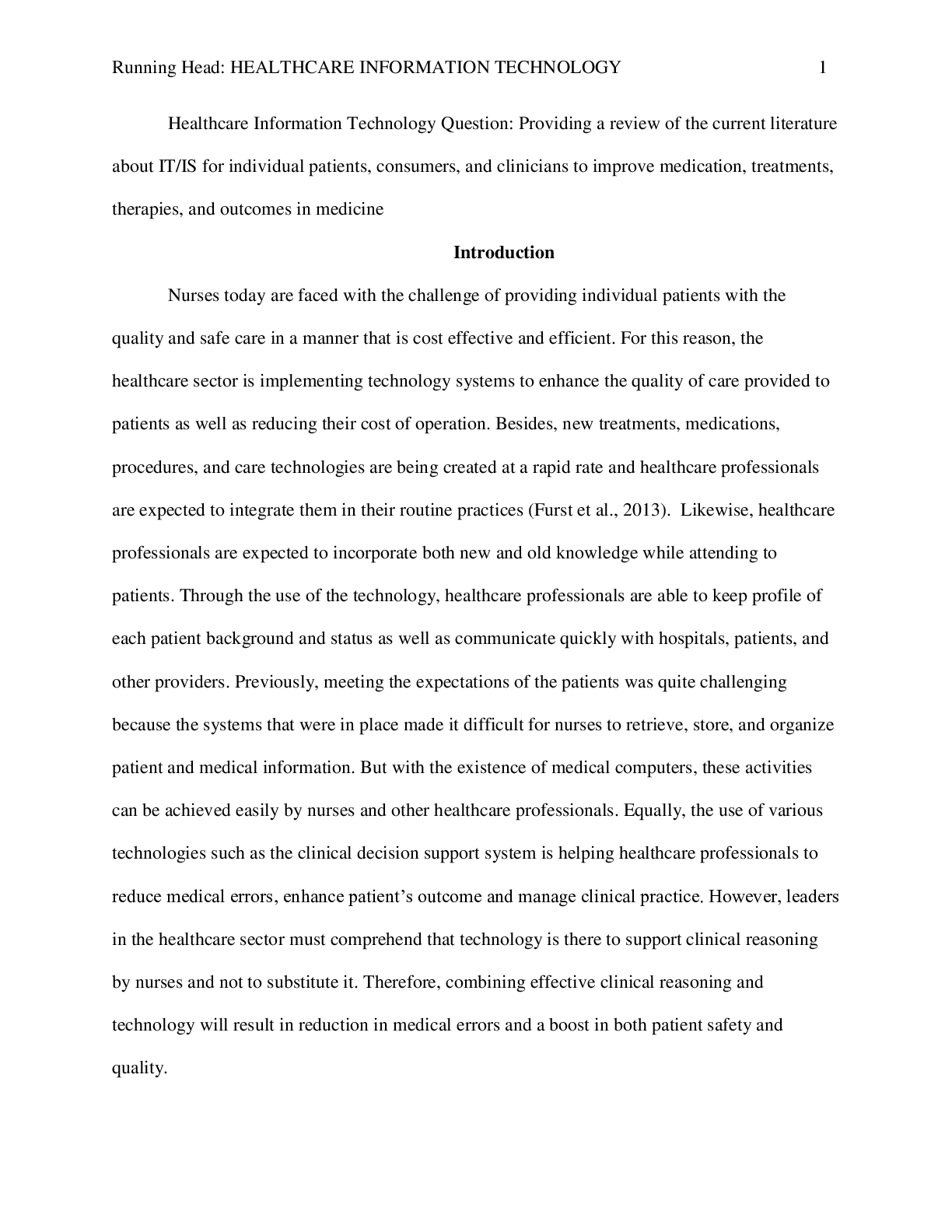 Preview image for Healthcare Information Technology